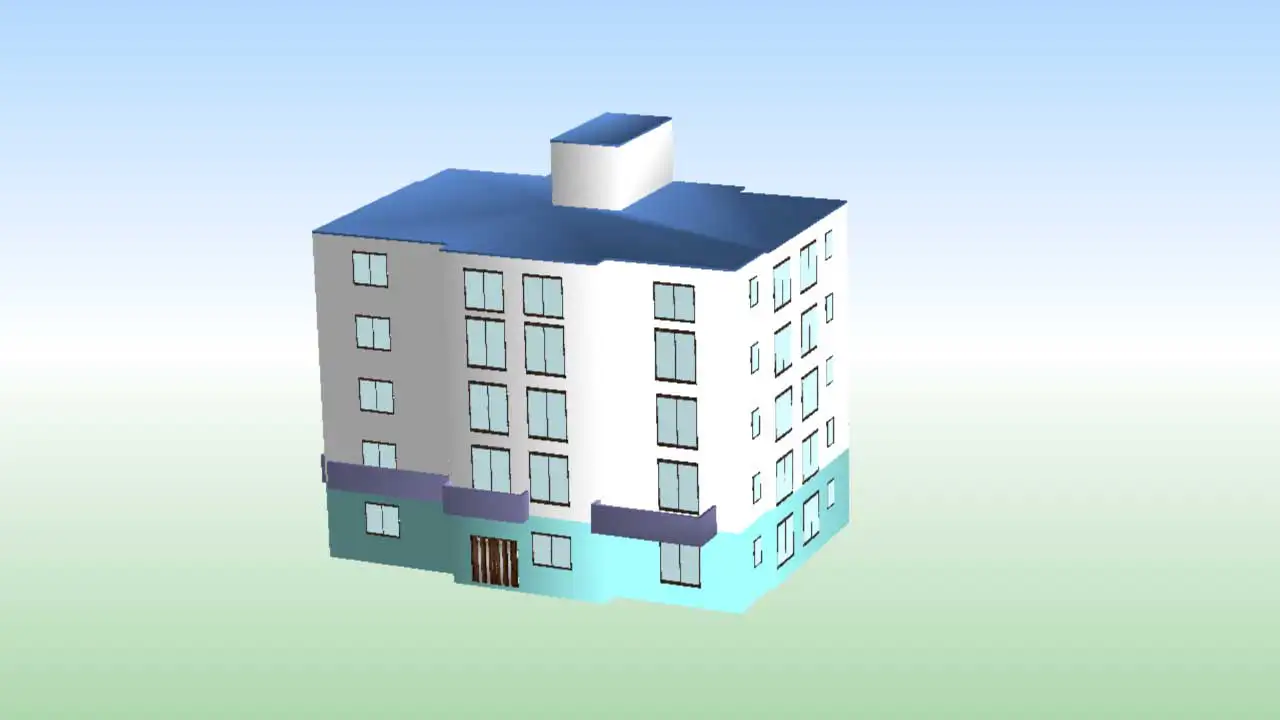 くさび式足場の平面図を描く前の建物外観イメージ