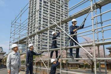 クサビ式足場の大筋かい・斜材・先行手すりの違いと設置基準まとめ【図解あり】
