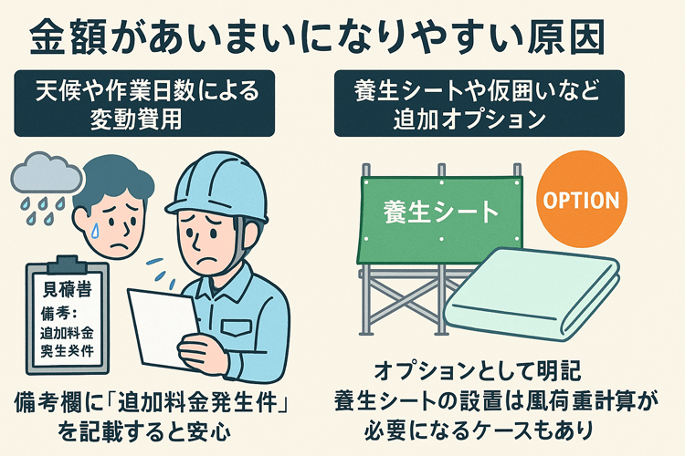 足場工事の金額があいまいになりやすい原因