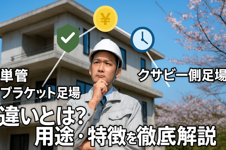 クサビ一側足場と単管ブラケット足場の違いとは？用途・特徴を徹底解説