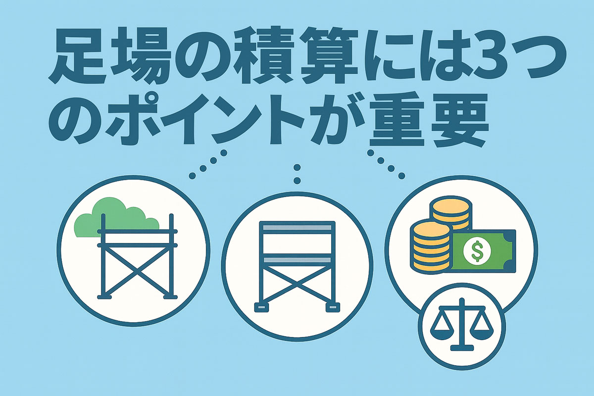 足場の積算には3つのポイントが重要