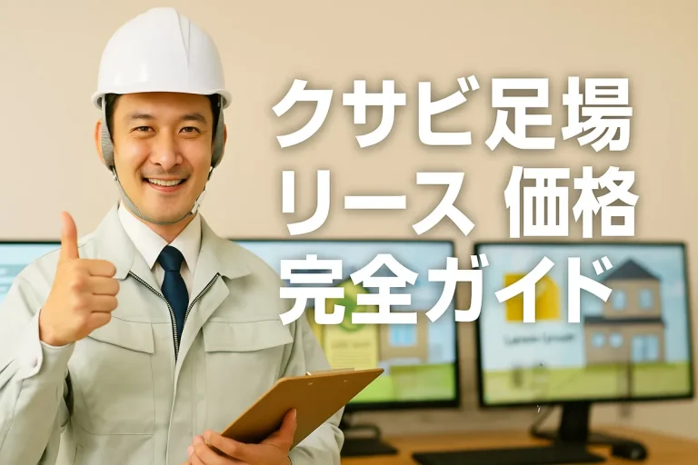 クサビ足場リース価格を解説する現場監督が親指を立てているサムネイル画像｜リース相場と業者選びの完全ガイド