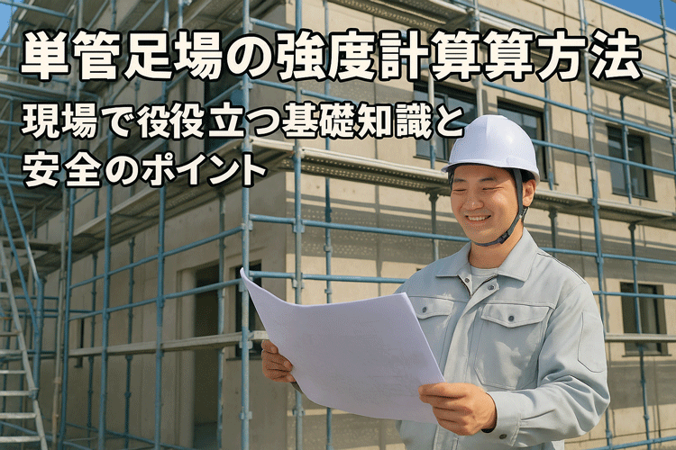単管足場 強度計算を現場で確認する監督者｜図面チェックと安全点検のイメージ