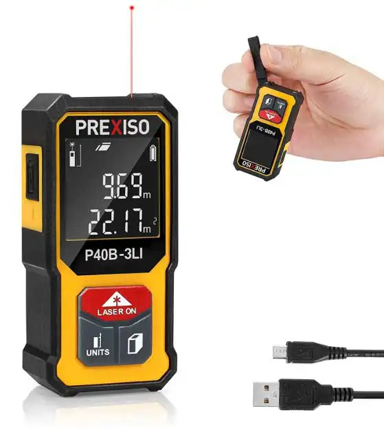PREXISO レーザー距離計 P40B-3LI｜40m測定・PSC認定の建築現場向け電子距離計の製品画像